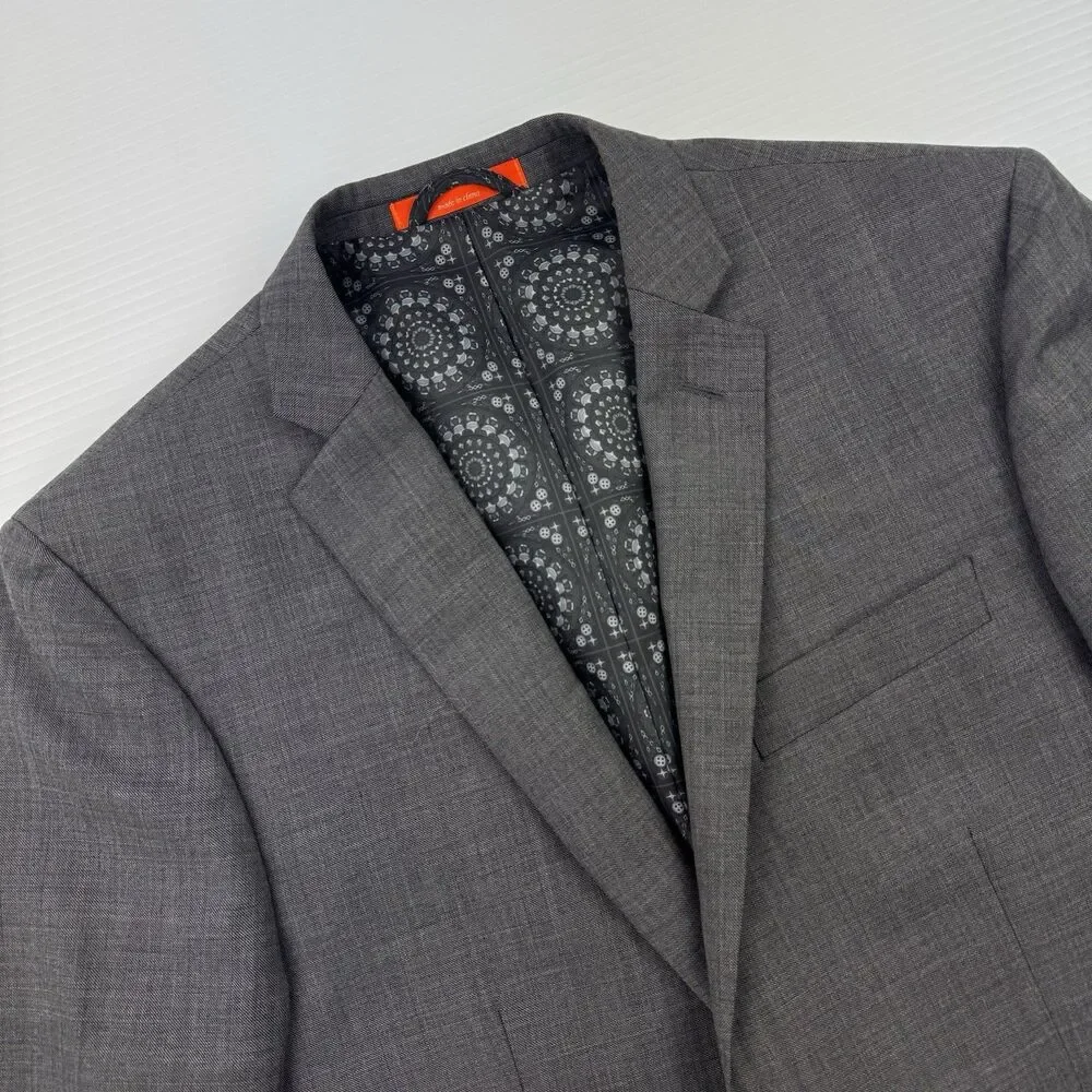 Tallia Lord & Taylor Blazer Mens 40S Gray 100% Wool Sport Coat Pattern Lining